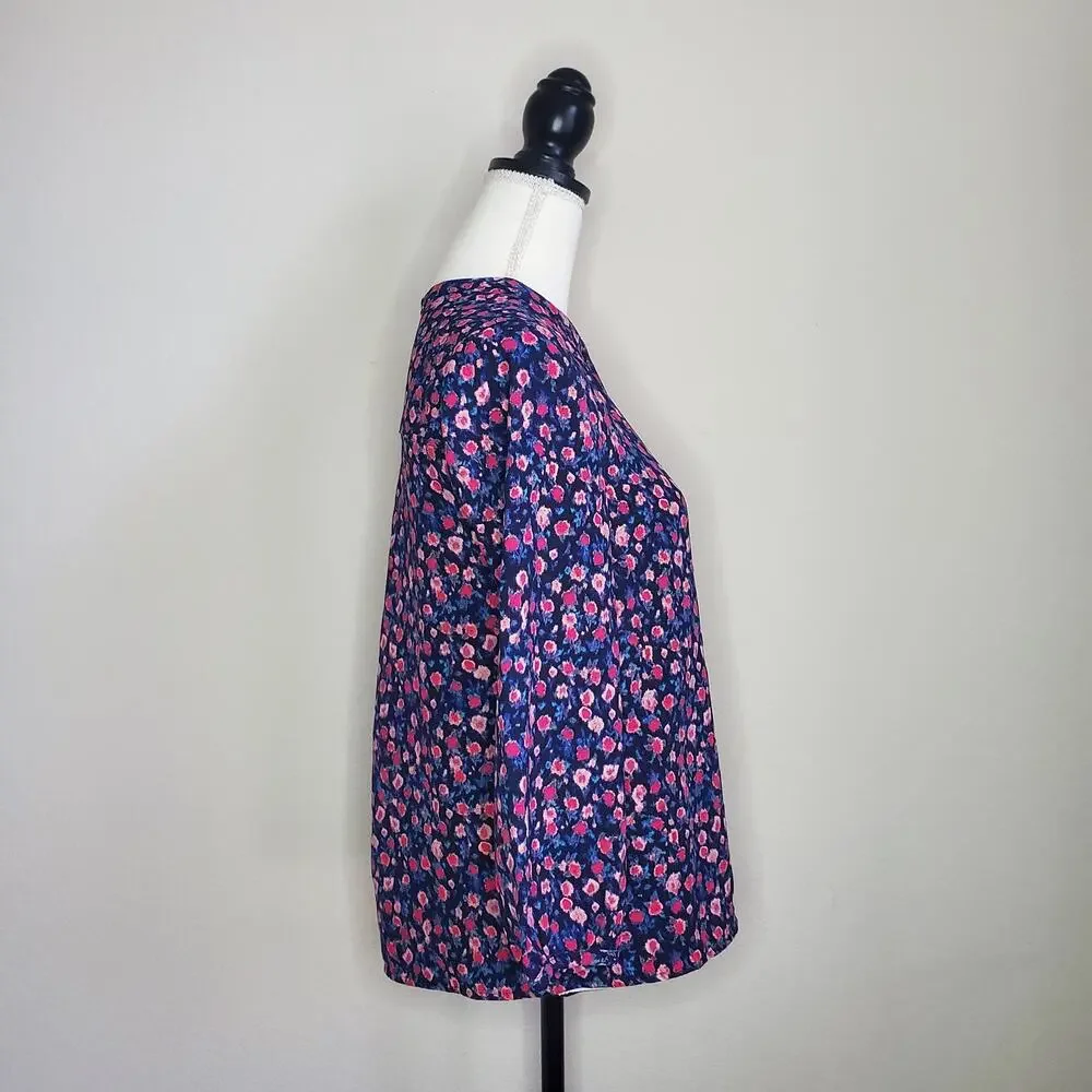 J. Crew Popover Floral Blouse XS